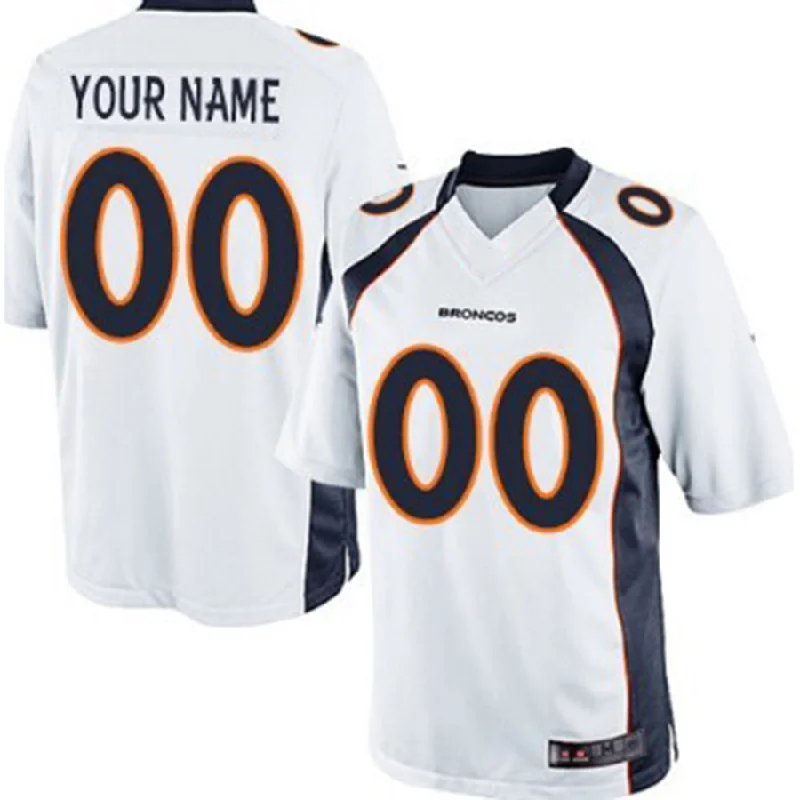 Rugby Jersey for Kids’ Rugby Team Gear-Custom D.Broncos  White Limited Jersey Stitched Jersey American Football Jerseys