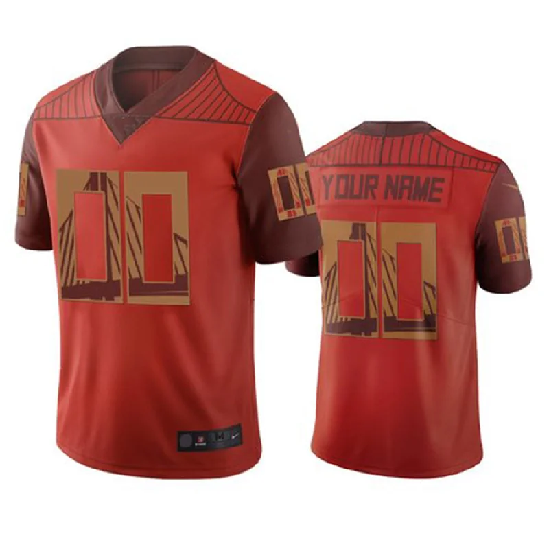 Rugby Jersey for Professional Rugby Team Gear-Custom SF.49ers Orange Vapor Limited City Edition Jersey Stitched American Football Jerseys