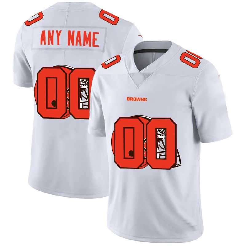 Rugby Jersey for Fan Apparel for College Rugby-Custom C.Browns White Team Big Logo Vapor Untouchable Limited Jersey Stitched American Football Jerseys