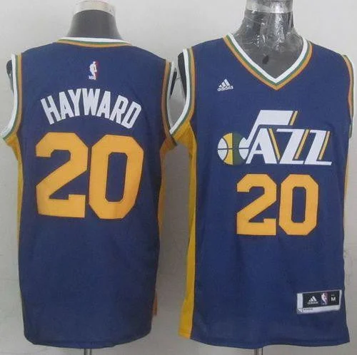 Basketball Jersey for Basketball Apparel for All Ages-Revolution 30 Jazz #20 Gordon Hayward Navy Blue Stitched Basketball Jersey