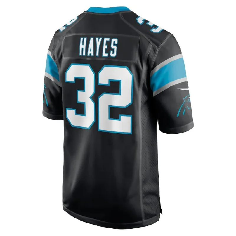 Rugby Jersey for Vintage Designs-C.Panthers #32 Tae Hayes Black Game Player Jersey Stitched American Football Jerseys