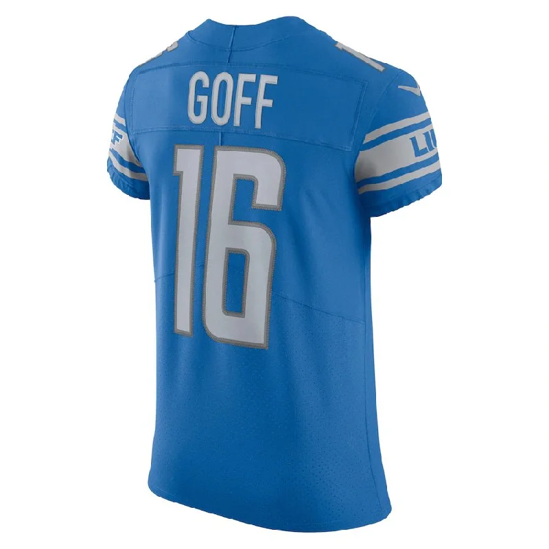 Rugby Jersey for Youth Rugby Gear for Tournaments-D.Lions #16 Jared Goff Blue Vapor Elite Player Jersey Stitched American Football Jerseys