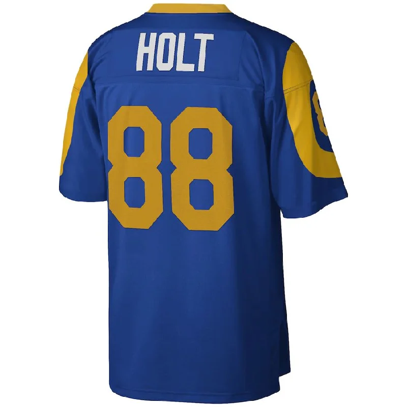 Rugby Jersey for Rugby Supporter Merchandise for Fans-LA.Rams #88 Torry Holt Mitchell & Ness Royal 1999 Legacy Replica Jersey Stitched American Football Jerseys