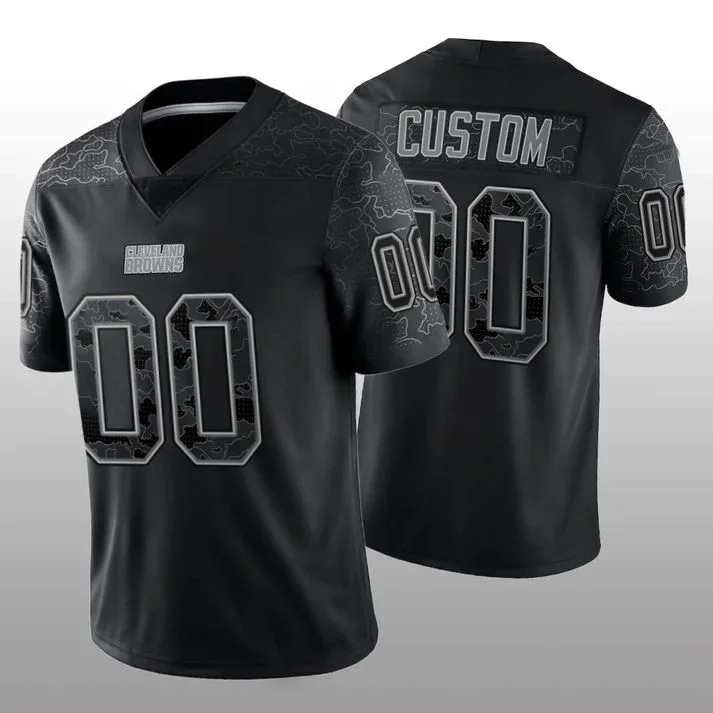 Rugby Jersey for Professional Rugby Teams-Custom C.Browns  Black RFLCTV Limited Jersey Stitched American Football Jerseys