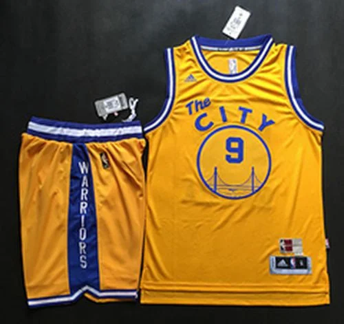 Basketball Jersey for Personalized Apparel for Basketball Fans-Warriors #9 Andre Iguodala Gold Throwback The City A Set Stitched Basketball Jersey