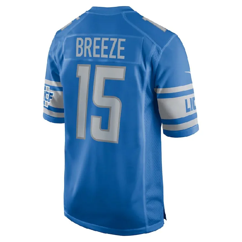 Rugby Jersey for Exclusive Rugby Gear for Fans-D.Lions #15 Brady Breeze Blue Player Game Jersey Stitched American Football Jerseys