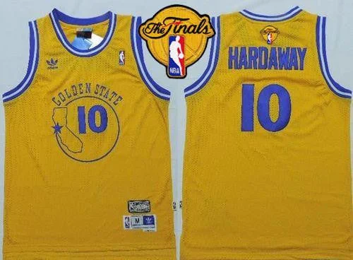 Basketball Jersey for Personalized Jerseys for Kids-Warriors #10 Tim Hardaway Gold New Throwback The Finals Patch Stitched Basketball Jersey