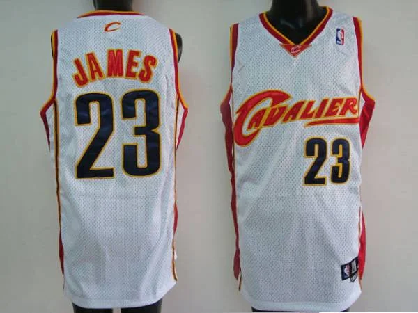 Basketball Jersey for Custom Jerseys for Local Basketball Teams-Cavaliers #23 LeBron James Stitched White Basketball Jersey