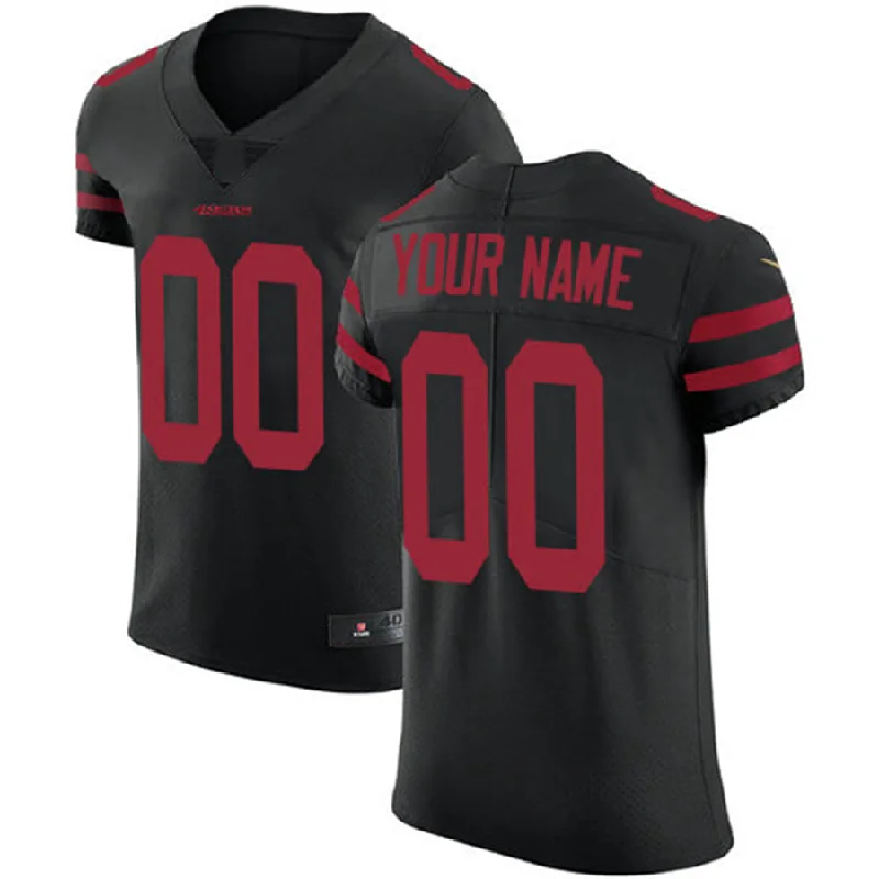 Rugby Jersey for Team Gear for School Rugby Teams-Custom SF.49ers Black Alternate Vapor Untouchable Custom Elite Jersey Stitched American Football Jerseys