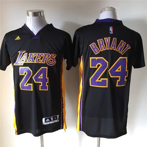 Basketball Jersey for Personalized Jerseys for Kids-Revolution 30 Lakers #24 Kobe Bryant Black(Purple NO.) Stitched Basketball Jersey