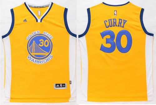 Basketball Jersey for Youth Teams-Warriors #30 Stephen Curry Gold Stitched Basketball Jersey