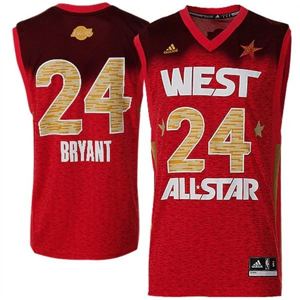 Basketball Jersey for Family Sports Events-2012 All Star Lakers #24 Kobe Bryant Red Stitched Basketball Jersey