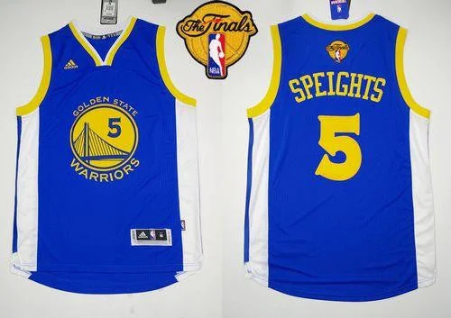 Basketball Jersey for Local Basketball Leagues-Revolution 30 Warriors #5 Marreese Speights Blue The Finals Patch Stitched Basketball Jersey