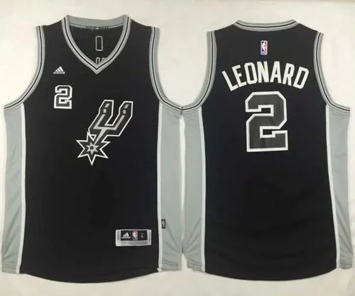 Basketball Jersey for Personalized Jerseys for School Teams-Spurs #2 Kawhi Leonard Black New Road Stitched Basketball Jersey