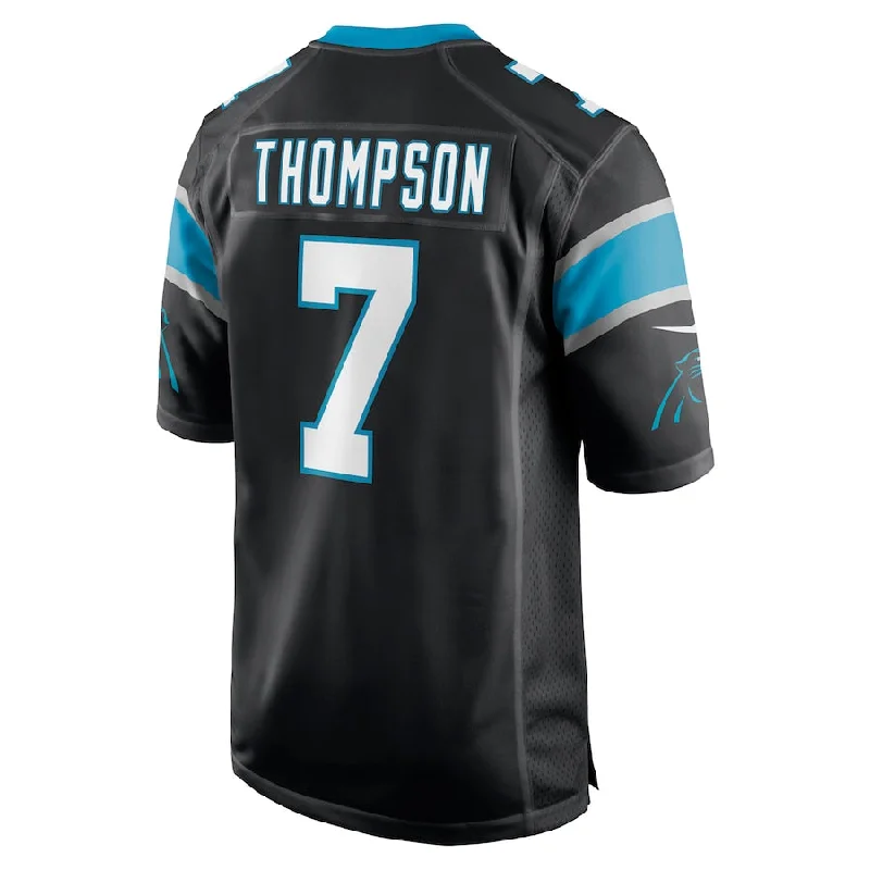 Rugby Jersey for Casual Wear-C.Panthers #7 Shaq Thompson Black Player Game Jersey Stitched American Football Jerseys