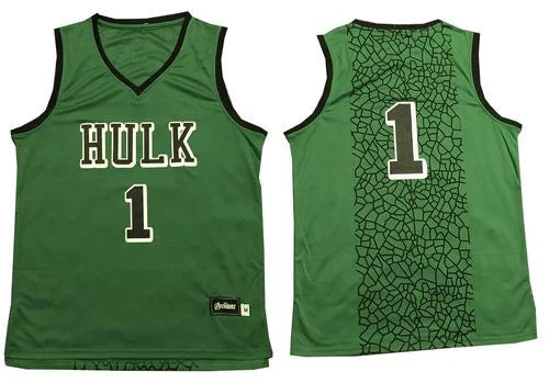 Basketball Jersey for Special Basketball Event Merchandise-The Hulk #1 Green Stitched Basketball Basketball Jersey