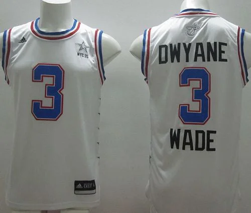 Basketball Jersey for Customized Basketball Fan Apparel-Heat #3 Dwyane Wade White 2015 All Star Stitched Basketball Jersey