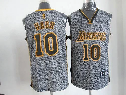 Basketball Jersey for Personalized Team Wear-Lakers #10 Steve Nash Grey Static Fashion Stitched Basketball Jersey