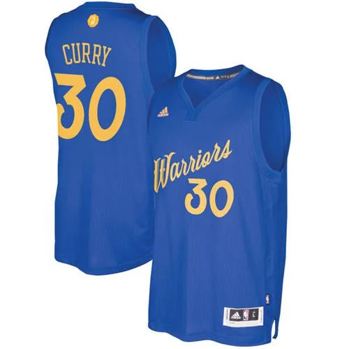 Basketball Jersey for Professional Basketball Team Gear-Warriors #30 Stephen Curry Blue 2016-2017 Christmas Day Stitched Basketball Jersey