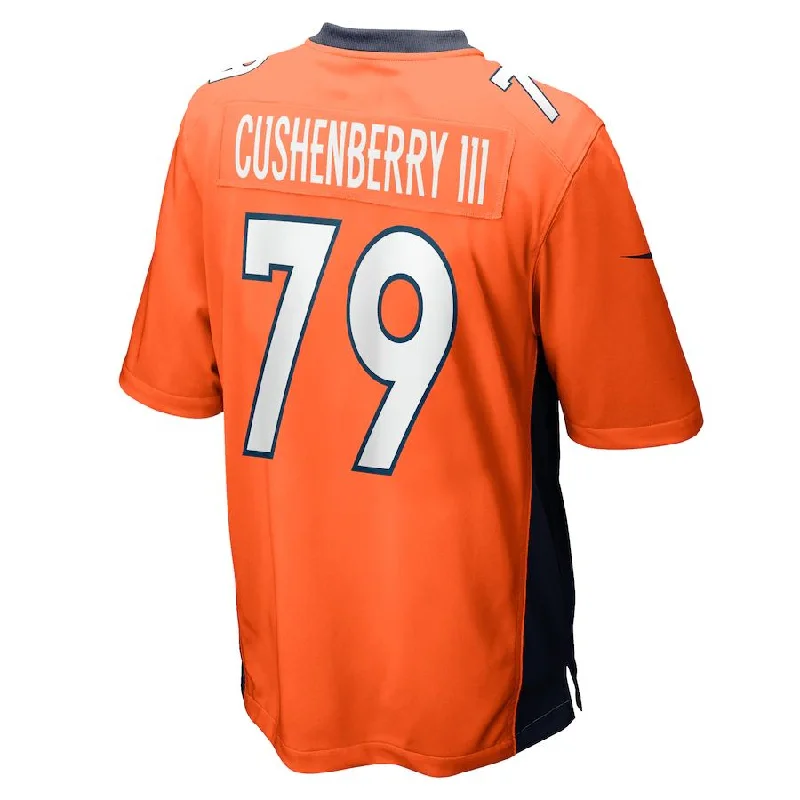 Rugby Jersey for Official Game Day Gear-D.Broncos #79 Lloyd Cushenberry III Orange Game Player Jersey Stitched American Football Jerseys