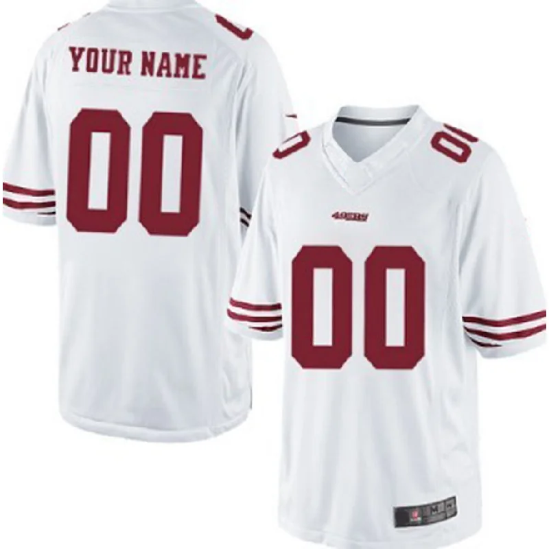 Rugby Jersey for Fan Merchandise for Rugby Events-Custom SF.49ers White Limited Jersey Stitched American Football Jerseys