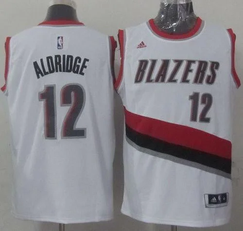 Basketball Jersey for Custom Jerseys for Local Basketball Teams-Blazers #12 LaMarcus Aldridge Stitched White Basketball Jersey