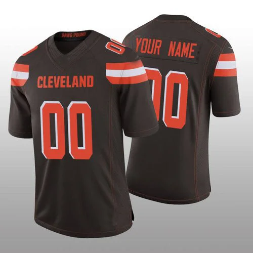 Rugby Jersey for Custom Jerseys for Fan Support-Custom C.Browns Brown Vapor Limited 100th Season Jersey Stitched American Football Jerseys