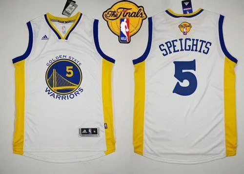 Basketball Jersey for Large Group Orders-Revolution 30 Warriors #5 Marreese Speights White The Finals Patch Stitched Basketball Jersey