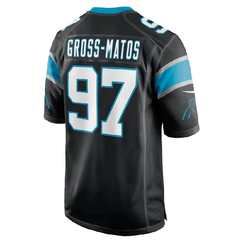 Rugby Jersey for Rugby Jersey Fundraisers-C.Panthers #97 Yetur Gross-Matos Black Player Game Jersey Stitched American Football Jerseys