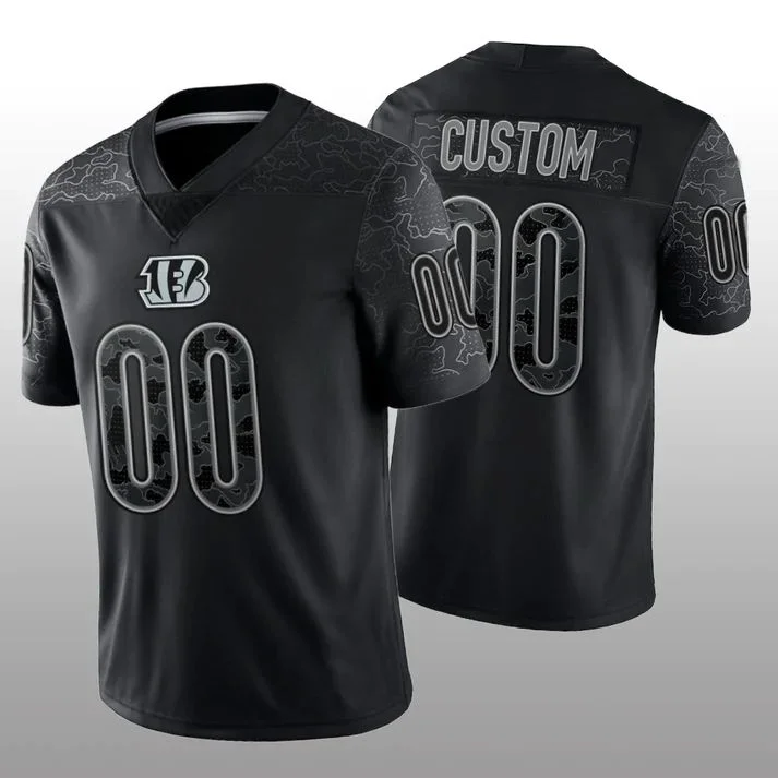 Rugby Jersey for Fan Merchandise for Rugby Events-Custom C.Bengals Stitched Black RFLCTV Limited Jersey American Football Jerseys