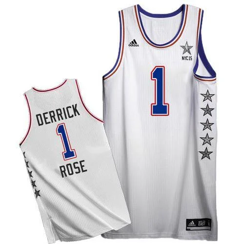 Basketball Jersey for Special Edition Basketball Fan Gear-Bulls #1 Derrick Rose White 2015 All Star Stitched Basketball Jersey