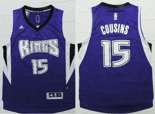 Basketball Jersey for Special Event Apparel-Kings #15 DeMarcus Cousins Purple Revolution 30 Stitched Basketball Jersey