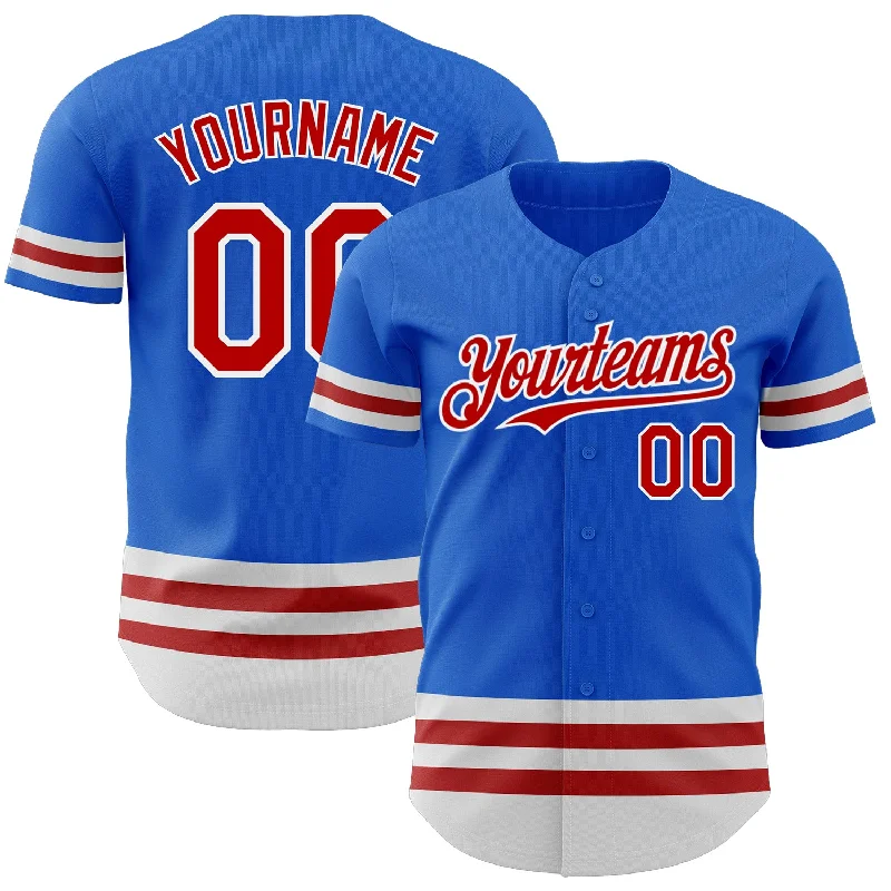 Baseball Jersey for Group Sports Jerseys-Custom Thunder Blue Red-White Line Authentic Baseball Jersey