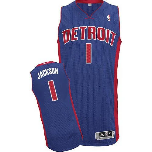 Basketball Jersey for Holiday Gifts-Pistons #1 Reggie Jackson Blue Stitched Basketball Jersey