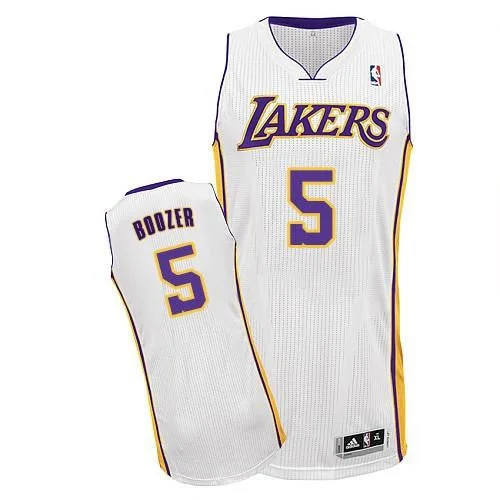 Basketball Jersey for Custom Graphics for Basketball Jerseys-Revolution 30 Lakers #5 Carlos Boozer White Stitched Basketball Jersey