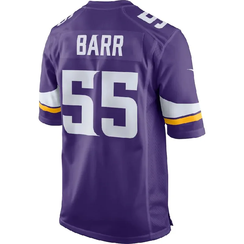 Rugby Jersey for Rugby Gear for Competitions-MN.Vikings #55 Anthony Barr Purple Game Jersey Stitched American Football Jerseys