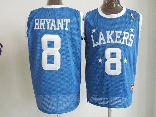 Basketball Jersey for Special Edition Basketball Fan Gear-Lakers #8 Kobe Bryant Blue Stitched Throwback Basketball Jersey