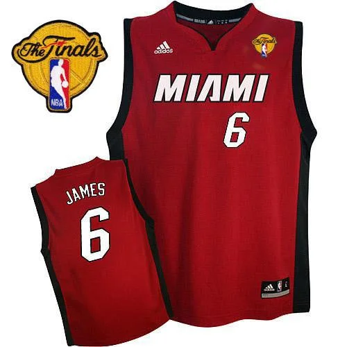 Basketball Jersey for Youth Basketball Teams-Heat Finals Patch #6 LeBron James Red Stitched Basketball Jersey