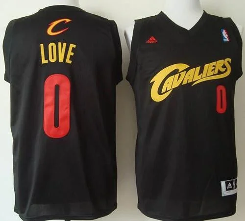 Basketball Jersey for Basketball Jerseys for Supporters-Cavaliers #0 Kevin Love Black(Red No.) Fashion Stitched Basketball Jersey