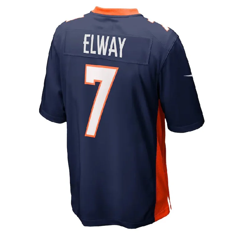 Rugby Jersey for Personalized Fan Gifts-D.Broncos #7 John Elway Navy Retired Player Jersey Stitched American Football Jerseys