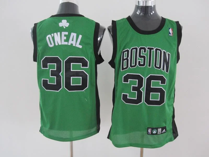 Basketball Jersey for Team Spirit Apparel for Fans-Celtics #36 Shaquille O'Neal Stitched Green(Black No.) Basketball Jersey