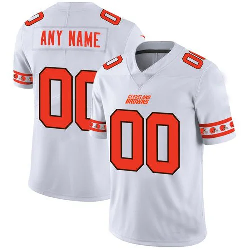 Rugby Jersey for Personalized Jerseys for Events-Custom C.Browns White Team Logo Vapor Limited Jersey Stitched American Football Jerseys