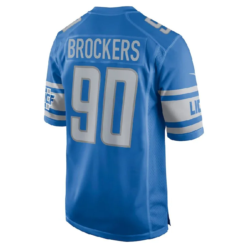 Rugby Jersey for Special Edition Fan Gear-D.Lions #90 Michael Brockers Blue Game Jersey Stitched American Football Jerseys