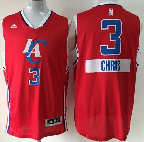 Basketball Jersey for Group Fan Merchandise-Clippers #3 Chris Paul Red 2014-15 Christmas Day Stitched Basketball Jersey