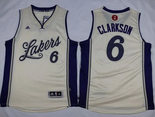 Basketball Jersey for Special Edition Jerseys-Lakers #6 Jordan Clarkson White 2015-2016 Christmas Day Stitched Basketball Jersey