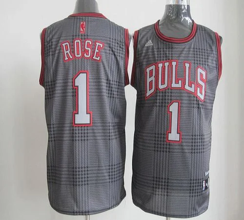 Basketball Jersey for Official Basketball Fan Gear-Bulls #1 Derrick Rose Black Rhythm Fashion Stitched Basketball Jersey