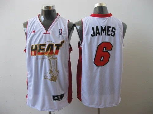 Basketball Jersey for Local Basketball League Gear-Heat 2011 Championship #6 LeBron James White Stitched Basketball Jersey