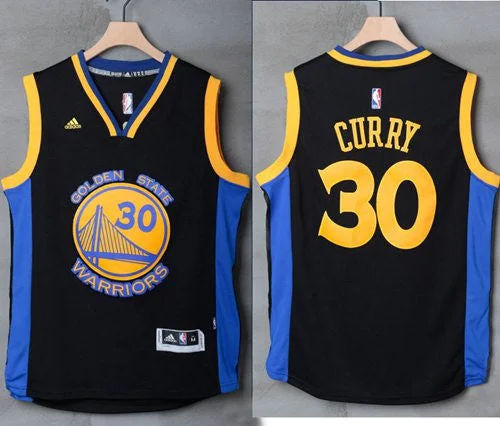 Basketball Jersey for Limited Edition Fan Gear-Warriors #30 Stephen Curry Black/Blue Stitched Basketball Jersey