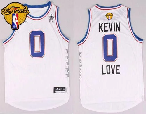 Basketball Jersey for College Basketball Fans-Cavaliers #0 Kevin Love White 2015 All Star The Finals Patch Stitched Basketball Jersey