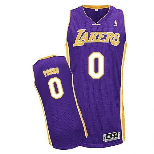 Basketball Jersey for Sports-Themed Gifts-Revolution 30 Lakers #0 Nick Young Purple Stitched Basketball Jersey